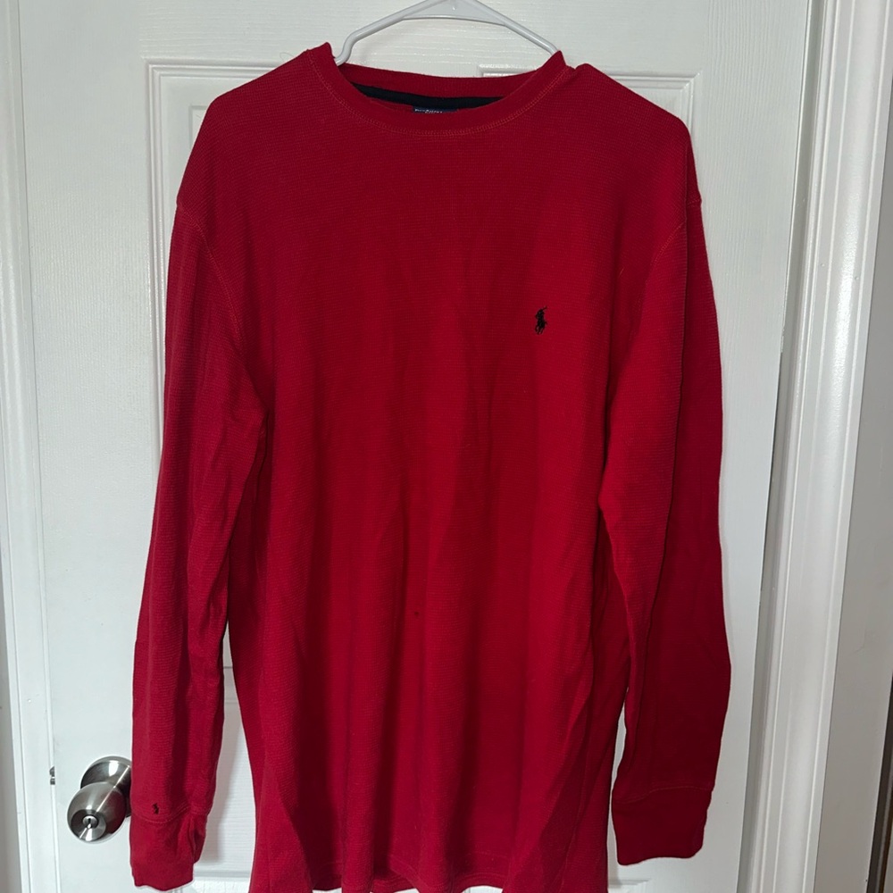 Polo Ralph Lauren Thermal Red Long Sleeve Shirt